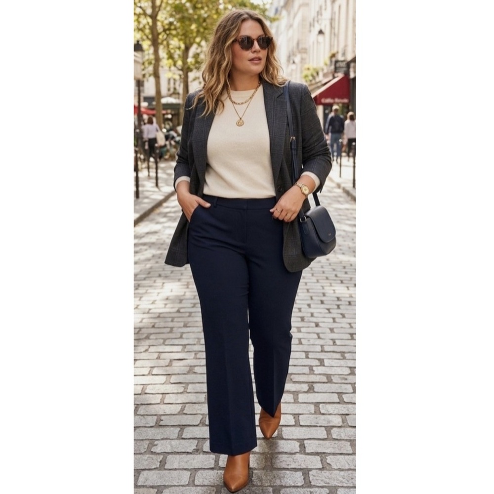 Talbots Barely Boot Curvy Career Trouser Deep Navy NWT
